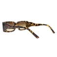 thumbnail image 3 of Womens Fashion Sunglasses Rectangular Ridged Frame UV 400 Tortoise, Brown, 3 of 4