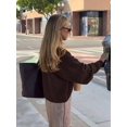 thumbnail image 6 of Women's Comfortable Solid Round Neck Loose Drop Shoulder Cardigan Sweater Top, Autumn Fashion Casual Outfit Fall, 6 of 10