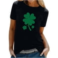 thumbnail image 1 of Besolor T-Shirts de la Saint-Patrick pour Femmes Été Col Rond Manches Courtes Tuniques Tops Décontractés Blouse Graphique Ample, 1 of 6