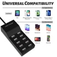 thumbnail image 4 of SUPER JOY USB Charging Station 10-Port USB Charging Hub Family-Sized Smart Multi USB Charger Ports for Multiple Devices Tablet Laptop Black, 4 of 7