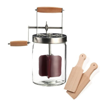 Rushawy Hand Crank Butter Churner,Butter Churn,Baking Kitchen Homemade Cream Mixer Mixer