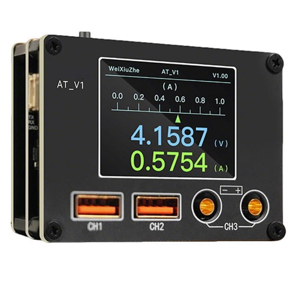 ATV1 Multifunction Currentmeter High- Sampling Digital Display UART for Android Fault Analysis Tool,1 x UART fault analyzer 1 x connection cable,Black