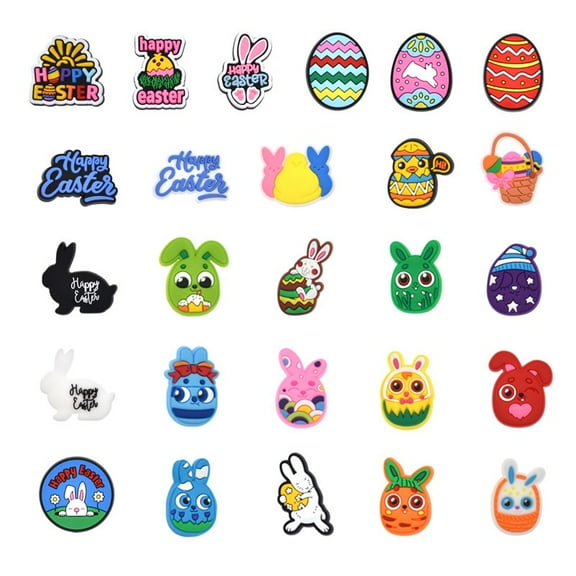 Easter Series PVC Soft Rubber Shoe Decoration Buckle Accessories Hole Shoes Flower Shoe Buckle DIY Shoe Decoration