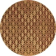 thumbnail image 1 of Ahgly Company Indoor Round Abstract Brown Contemporary Area Rugs, 4' Round, 1 of 4
