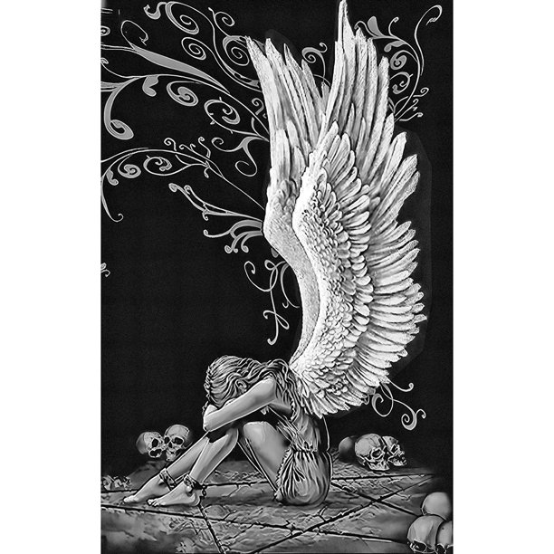 Ángel 5D DIY Kits de pintura de diamantes resina completa redonda sala de estar arte de pared regalo Hugtrwg Para estrenar