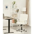 thumbnail image 2 of CLATINA Mid Back Leather Office Executive Chair with Lumbar Support and Padded Armrestes Swivel Adjustable Ergonomic Design for Home Computer Desk White 2 Pack, 2 of 7