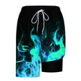 thumbnail image 6 of Mqqzkk Mens Flame Graphic Swimming Shorts Compression Liner Swim Trunks Shorts Running Athletic Drawstring Waist Casual Track Shorts, 6 of 6