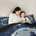 thumbnail image 5 of Manfei American Football Bedding Comforter Set 2pcs for Kids Teens, Rugby Helmet Twin Comforter Sets, Navy Gray Graffiti Splash Bedding Set, Super Cozy Room Decor, 5 of 8