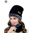 thumbnail image 6 of Luxtrada 2PCs/Set Womens Mens Winter Hat Warm Thick Beanie Cap + Scarf for Winter Knit Ski Beanies (Black), 6 of 7
