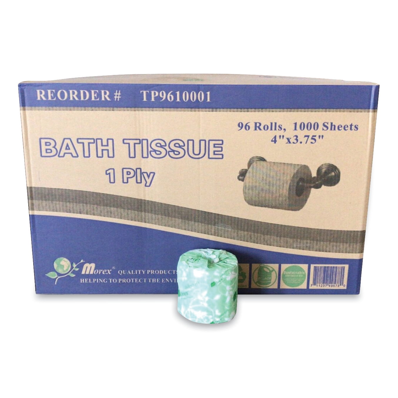 TEH TUNG OnePly Toilet Paper, Septic Safe, White, 1,000 Sheets/Roll