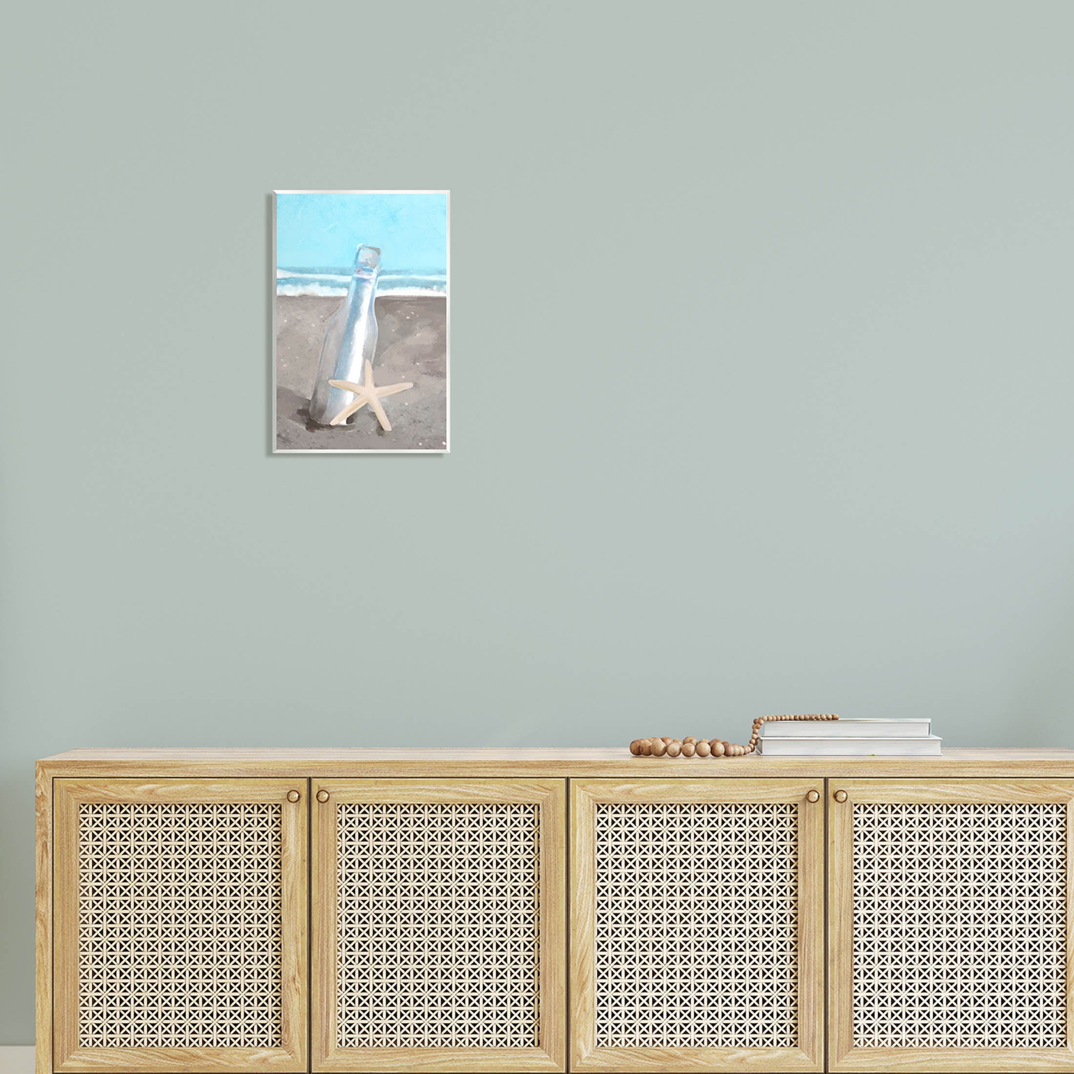Message Bottle Beach Shore Coastal Graphic Art Unframed Art Print Wall Art