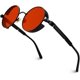 thumbnail image 1 of Gafas de sol retro redondas polarizadas estilo steampunk de aleación de metal para mujeres y hombres MTS2, 1 of 4