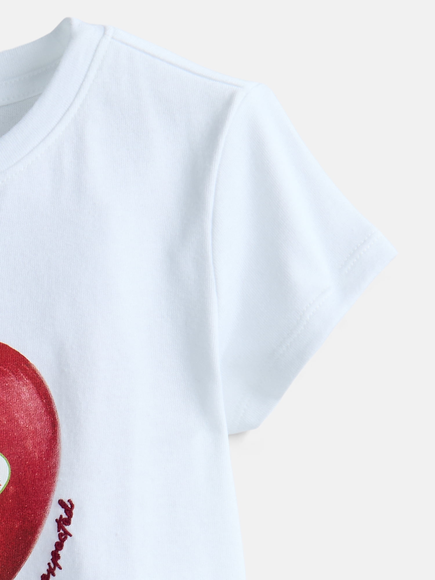 Wonder Nation Girls Embellished Graphic Tee with Short Sleeves, Sizes 4-18 & Plus