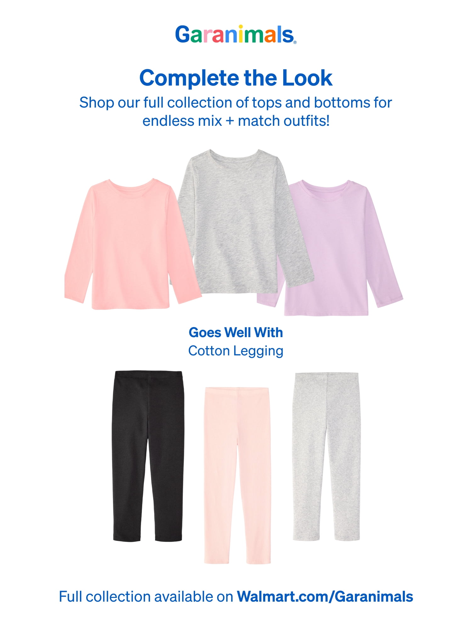 Garanimals Baby & Toddler Girl Long Sleeve Shirts, Single & 3-Pack, Sizes 0-6T