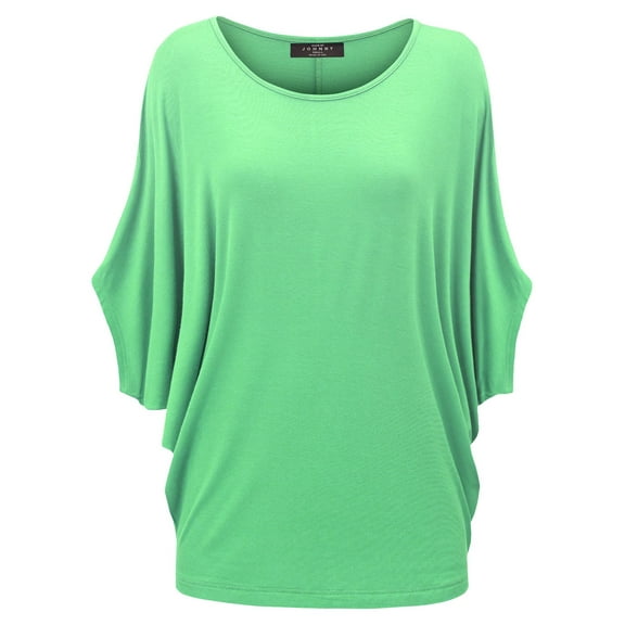 Made by Johnny Women's Scoop Neck Half Sleeve Batwing Dolman Top L MINT