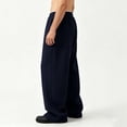 thumbnail image 5 of Guluxicc Gym Pants for Men Elastic Waist Drawstring Yoga Trousers with Pockets Wide-Leg Classic Fit Summer Athletic Pants, 5 of 6