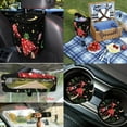 thumbnail image 4 of KUIFORTI Mushroom Print 13 PCS Car Seat Cover Set Car Seat Cover Steering Wheel Cover Seat belt Cover Pad Keychain Lipstick Portable Sleeve Car Cup Coasters Car Garbage Bag Rear View Mirror Cover, 4 of 7