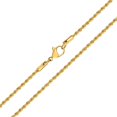thumbnail image 2 of KISPER 18k Gold Over Stainless Steel 2mm Thin Hip Hop Rope Chain Necklace, 24 inch, 2 of 6