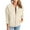 Beige, variant on YYDGH Womens Zip Up Sweatshirts Jackets Long Sleeve Casual Loose Outwear with Pockets Navy Blue S