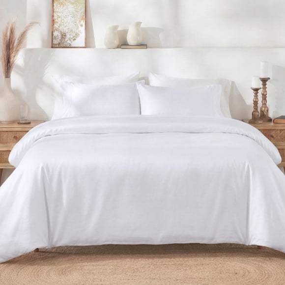 California Design Den 3 Piece King Size Duvet Cover Set, 400 Thread Count 100% Cotton Sateen, Soft Luxury Sateen Weave Comforter Cover and T