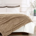 thumbnail image 5 of Home Soft Things Wavy Pattern Faux Fur Throw-Tan-50"X60", 5 of 8