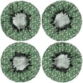 thumbnail image 2 of Shower Caps,Green Christmas Snowman Pattern Waterproof Shower Cap for Women 4 Pieces,Double Reusable Hair Cover for Shower PEVA Elastic Stretch Hem, 2 of 7