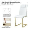 thumbnail image 6 of Sumdeal Modern Dining Chairs Set of 4 ,Metal Kitchen Chairs with PU Leather Padded Seat High Back ,4 White Chairs with Golden Leg, 6 of 6