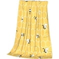 thumbnail image 3 of Funny Bees Honey Yellow Bumblebee Beehive Throw Blanket Flannel Fleece Autumn Lightweight Soft Fuzzy Cozy Couch Bed Blanket Fall Decor Thanksgiving Gifts Kids Adult 60"x50", 3 of 6