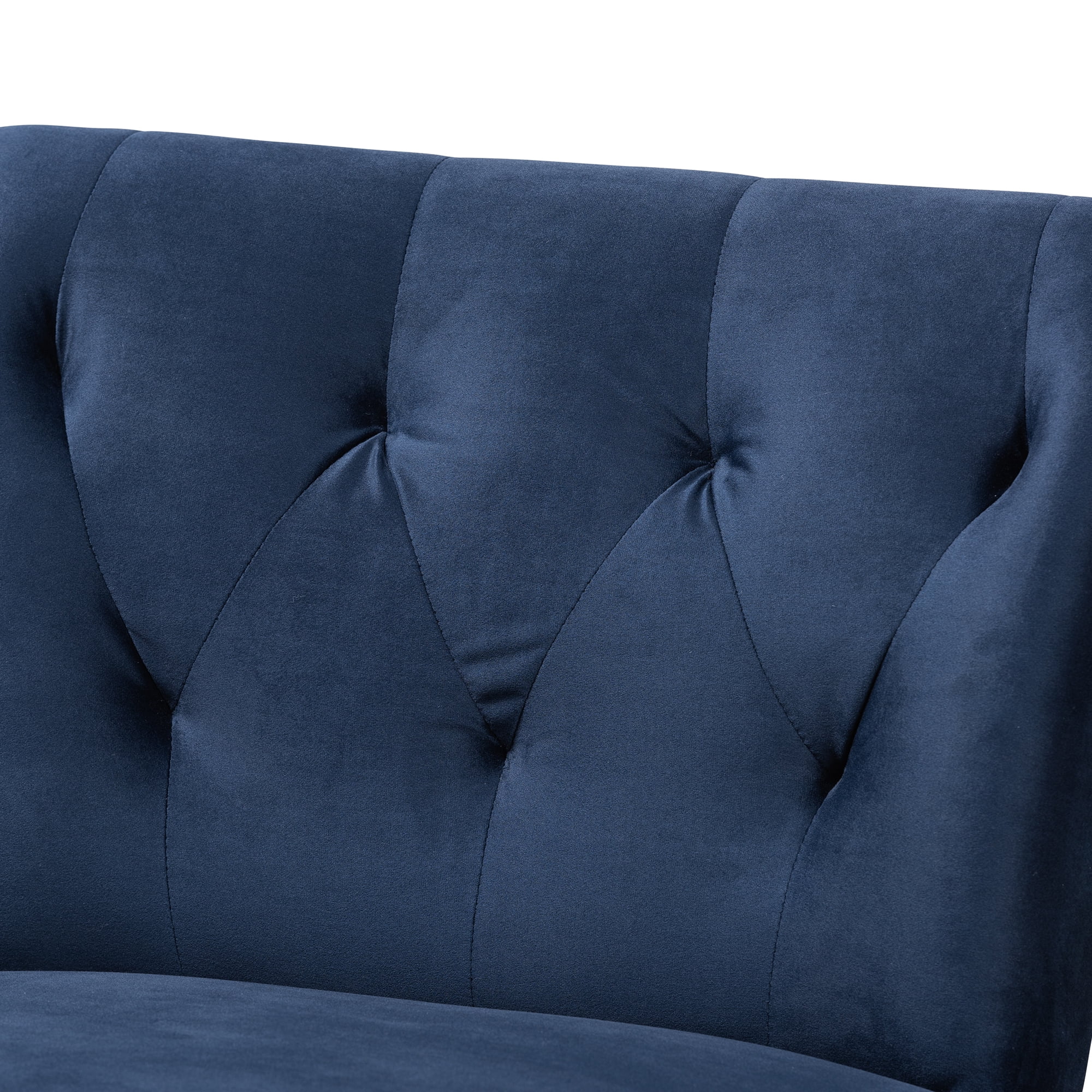 Baxton Studio Slipper Chair, Navy Blue, Adult