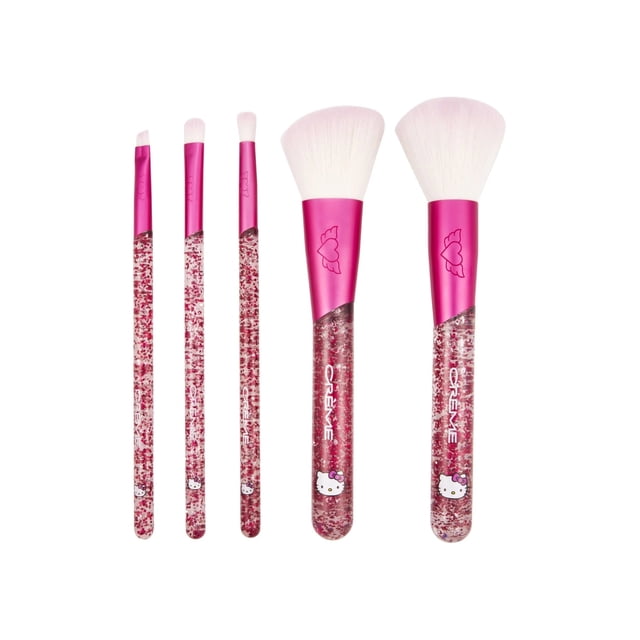 Set De 5 Brochas Sanrio Hello Kitty X The Creme Shop Suaves Color Rosa