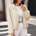thumbnail image 4 of XuJwPNcy Sweatshirt for Women Fashion Crop Coat Tops Full Zip Collared Jackets Casual Fall Clothes Ladies Outfits Streetwear, 4 of 7