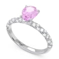 thumbnail image 2 of Diamond-Capitals 1.30 Ct Wonderful Natural Diamond Pink Sapphire Gemstone Proposal Ring for Ladies in Solid 14K White Gold Size 8.5, 2 of 8