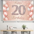 thumbnail image 2 of Happy 20th Birthday Rose Gold Banner Cheers to 20 Years Old Backdrop Confetti Balloons Theme Decor for Girls Women 20 Years Old Pink Birthday Party Decorations Bday Supplies Background Gift Glitter, 2 of 6
