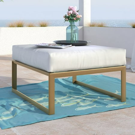 Elle Decor Mirabelle Outdoor Ottoman with Cushion