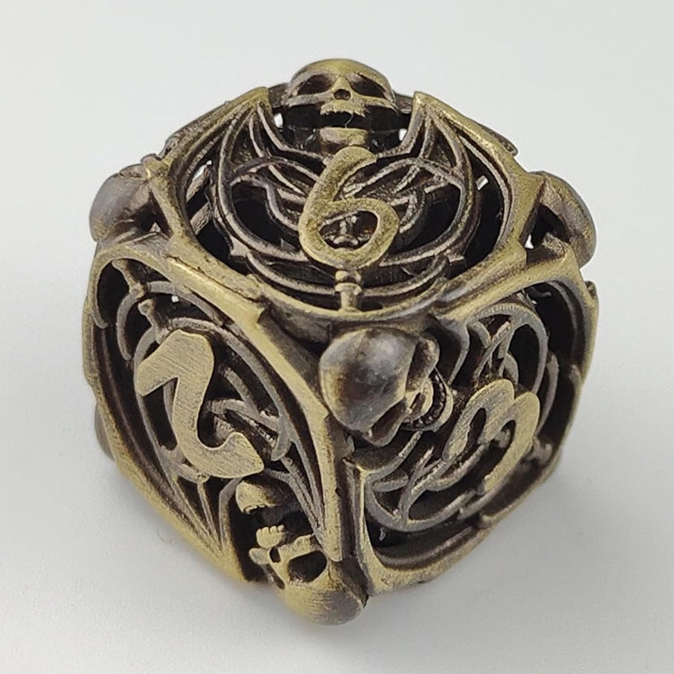 Hollow Skull DND Dice Set - Metal Polyhedral Dice for Classic Games