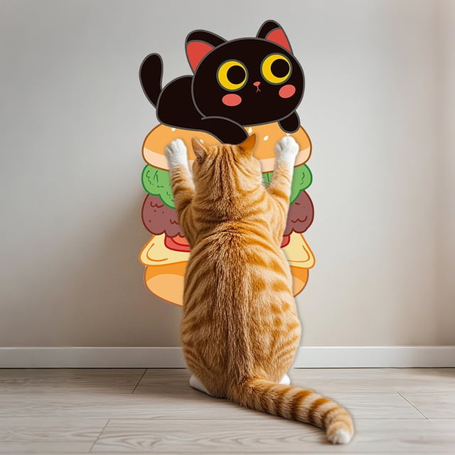 Vertical Wall Mounted Cat Scratcher Board For Home Climbing Grooming Durable Space Saving Easy Install Clean Design