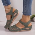 thumbnail image 2 of YLYL Women's Orthopedic Bohemia Fishmouth Wedge Heels Ankle Strap Closed Toe Hollow out Summer Sandals, 2 of 9