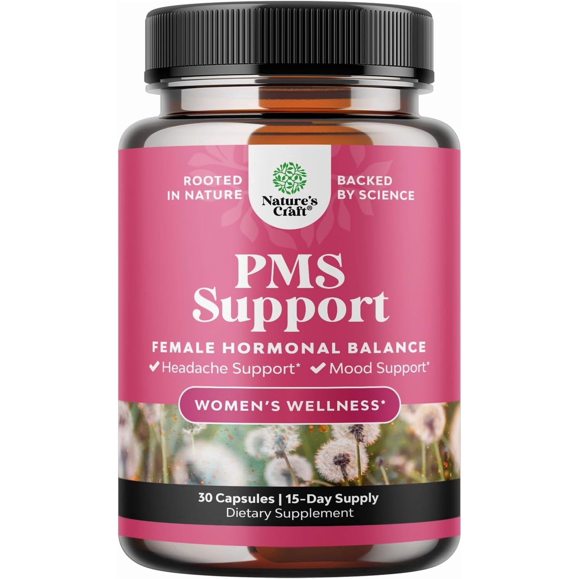 Natures Craft PMS Support Supplement, Menopause Relief and Hormone Balance for Women, 30 Capsules