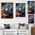 thumbnail image 4 of Designart "Harmonious Flight of Blue Floral Hummingbird" Animals Framed Wall Art - Traditional Blue Hummingbird Entryway Framed Wall Art, 4 of 6