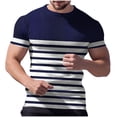 thumbnail image 6 of MELDVDIB Mens T-Shirt Basic Crew Neck Short Sleeve Shirts Slim Summer Tops Color Block Textured Stretch Comfy Pullover Tees, 6 of 6