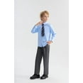 thumbnail image 4 of LOLANTA Boys Dress Shirts Button Down Shirt Long Sleeve Boys Kids Shirts and Tie Sets Solid Color Uniforms, 4 of 6