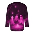 thumbnail image 3 of BiZtdJrK 3/4 Length Sleeve Tshirt for Men Halloween Funny Ghost Print Tees Tops Big and Tall Crewneck Cool Costume T-Shirt 93 Percent Off ZB-Purple#long sleeve shirts for men XL, 3 of 5