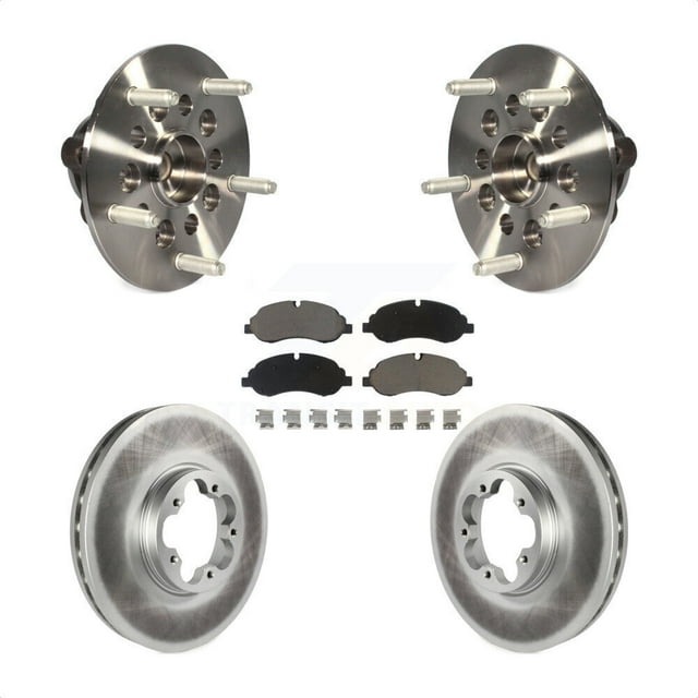 Transit Auto Front Hub Bearing Assembly Coated Disc Brake Rotors and Ceramic Pads Kit for Car Ford Transit-250 Transit-150 with 5 Lug Wheels Without 4600 Lb Axle KBB-121020
