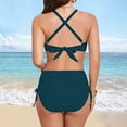 thumbnail image 6 of Linfrsh Womens High Waisted Bikini Sets Criss Cross Two Piece Swimsuits Color Block Full Coverage Bathing Suits AG,XL, 6 of 7