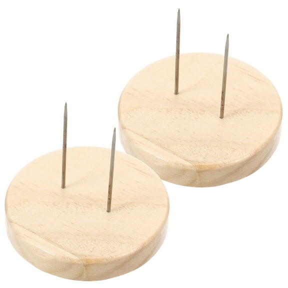 Hemoton 2pcs Doll Display Rack Crochet Doll Display Base Showcase Clay Doll Stands Wooden Base Double-pin Clay Doll Holding Rack Crochet