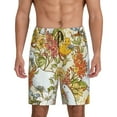 thumbnail image 2 of Picia and Flowers Pajama Shorts for Men, Men's Pajama Bottoms, Sleepwear,Short Pajama Pants-Medium, 2 of 9