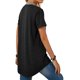 thumbnail image 5 of Camiseta de manga corta con botones y cuello en V para mujer Camiseta informal sólida Camisetas sueltas para deportes al aire libre Pompotops  hkajfhjk461983, 5 of 7
