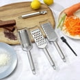 thumbnail image 2 of Stainless Steel Cheese Grater Set,Kitchen Grater&Peeler&Slicer,Cleaning Brush, 2 of 6