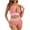 New1/Pink, variant on Otvok Womens Bikini High Waisted Split Color Suit with Drawstring and Belly Cinching Swimsuit