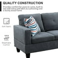thumbnail image 5 of Sectional Couch for Living Room Furniture Sets, Dark Grey Flannelette L Shape Living Room Sofa with Chaise and Storage Ottoman 3 Piece Using for Apartment, Office, Bedrooms (Facing Right Chaise), 5 of 6
